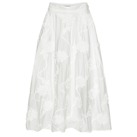 Rotate Flower Maxi Nederdel, Bright White 
